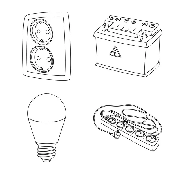 Vector illustration of electricity and electric icon. Collection of electricity and energy vector icon for stock. — Stock Vector