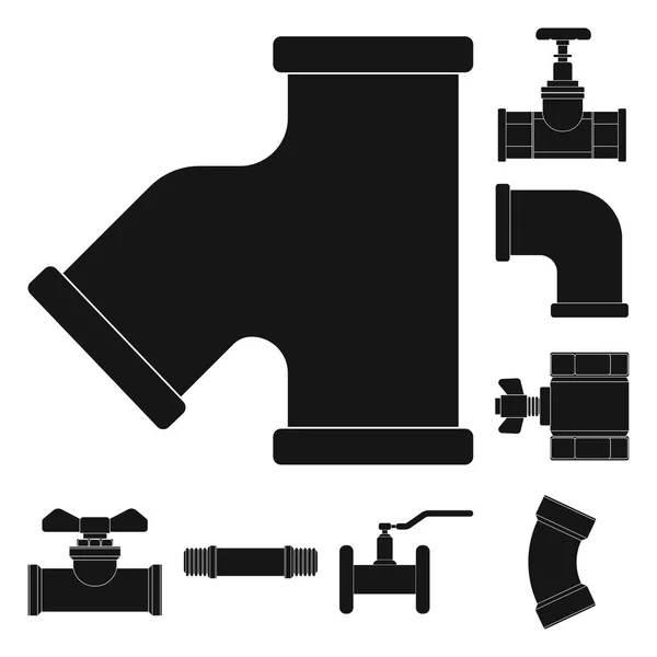 管道和管状标志的矢量设计。用于 web 的管道和管线库存符号的收集. — 图库矢量图片