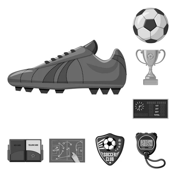 Isoliertes Objekt von Fußball und Ausrüstungssymbol. Set von Fußball und Turnier Aktiensymbol für das Web. — Stockvektor