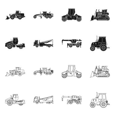 Yapı ve inşaat simge vektör Illustration. Hisse senedi için yapı ve makine vektör simge topluluğu.