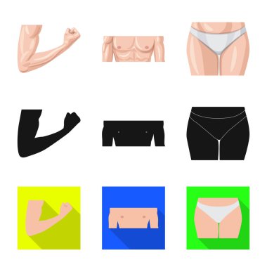 İnsan ve yarım logo vektör Illustration. Web için insan ve kadın hisse senedi simgesi kümesi.