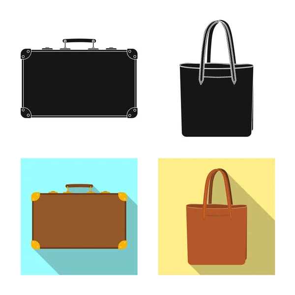 Geïsoleerde object van pictogram koffer en bagage. Collectie van pictogram in de koffer en reis de vector voor voorraad. — Stockvector