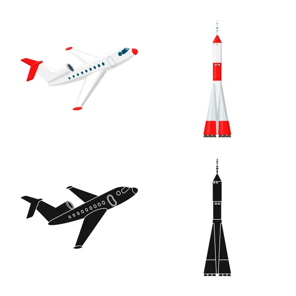 Vector Ontwerp Van Vliegtuig Vervoer Symbool Collectie Van Vliegtuig Hemel — Stockvector
