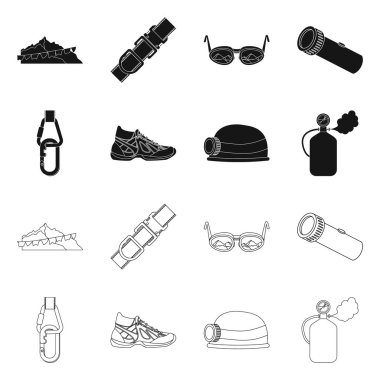 Dağcılık ve tepe simge vektör çizimi. Kamp ve dağcılık topluluğu hisse senedi için vektör simgesi.