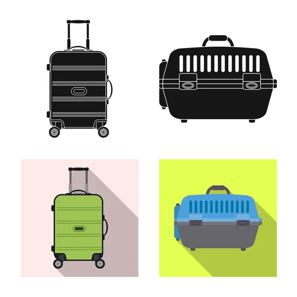 Vector design of suitcase and baggage icon. Collection of suitcase and journey vector icon for stock. — Stock Vector