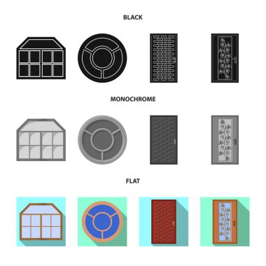 Kapı ve ön kayıt vektör Illustration. Kapı ve ahşap stok vektör çizim koleksiyonu.