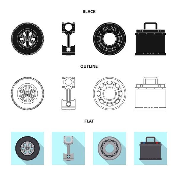 Ilustración vectorial de auto y logotipo de la pieza. Conjunto de auto y coche stock vector ilustración . — Archivo Imágenes Vectoriales