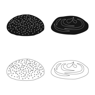 Burger illüstrasyon vektör ve işareti sandviç. Burger topluluğu ve hisse senedi için dilim vektör simgesi.