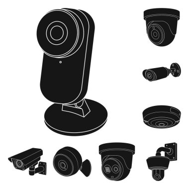 Cctv ve kamera logo vektör Illustration. Cctv ve sistem stok vektör çizim topluluğu.