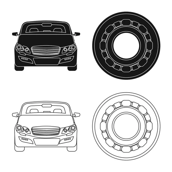 Oggetto isolato di icona auto e parte. Set di auto e auto stock simbolo per il web . — Vettoriale Stock