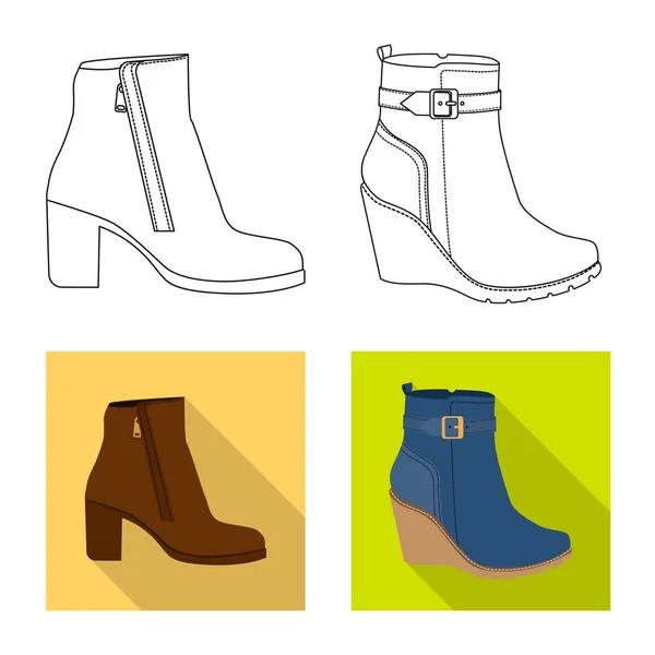 鞋类和女性图标的矢量插图。网站的鞋类和脚股票符号集. — 图库矢量图片