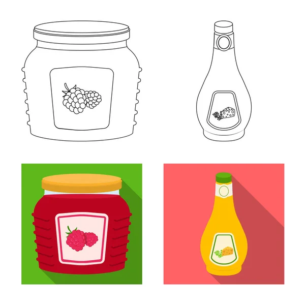 Conception vectorielle de la boîte et du symbole alimentaire. Ensemble de boîte et paquet stock symbole pour le web . — Image vectorielle