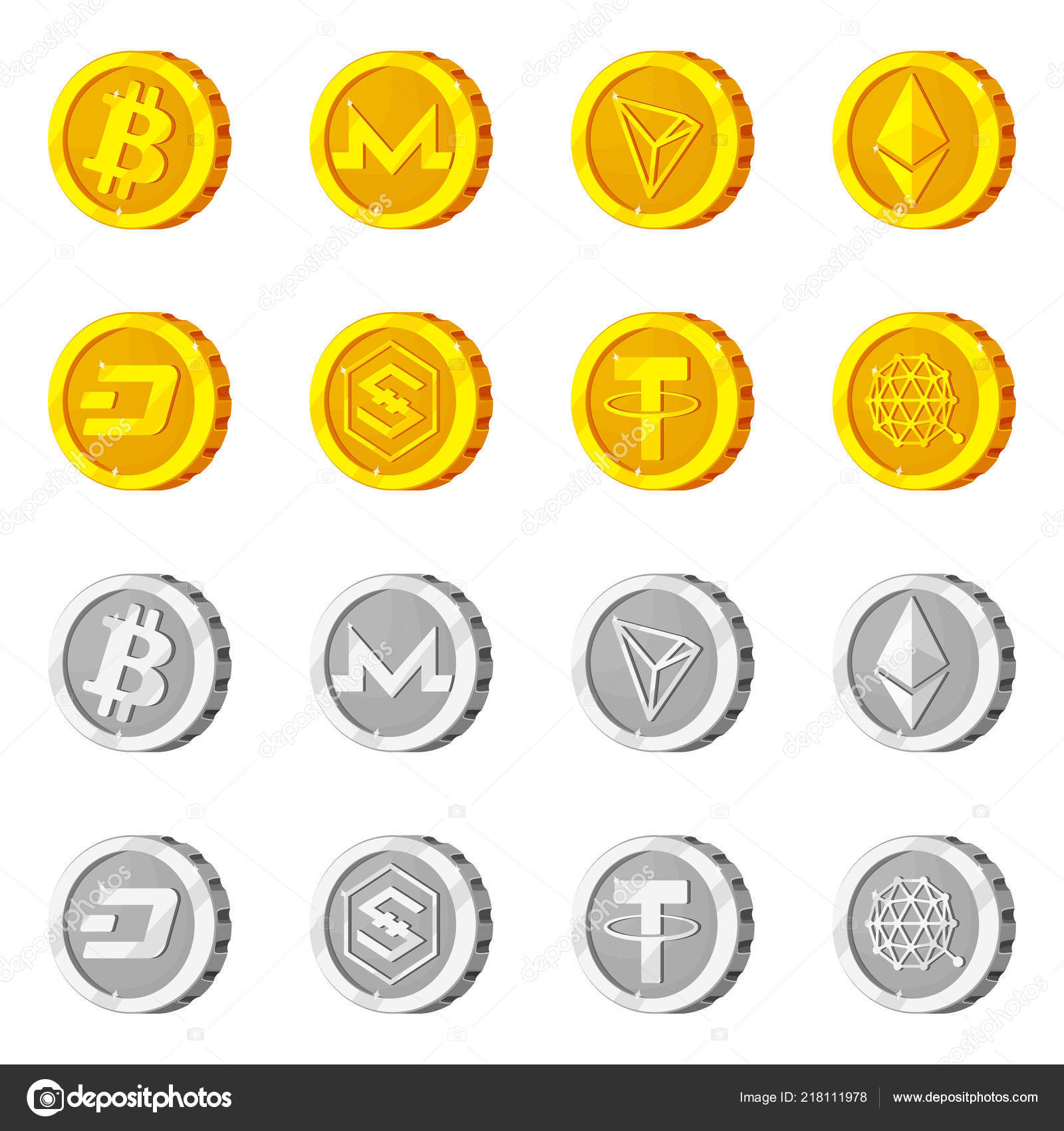 Vector design of cryptocurrency and coin symbol. Collection of  cryptocurrency and crypto stock vector illustration. Stock Vector by  ©magicleaf 218111978