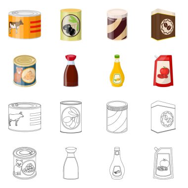 Can ve gıda işareti vektör tasarımı. Can ve paket hisse senedi simgesi için web topluluğu.