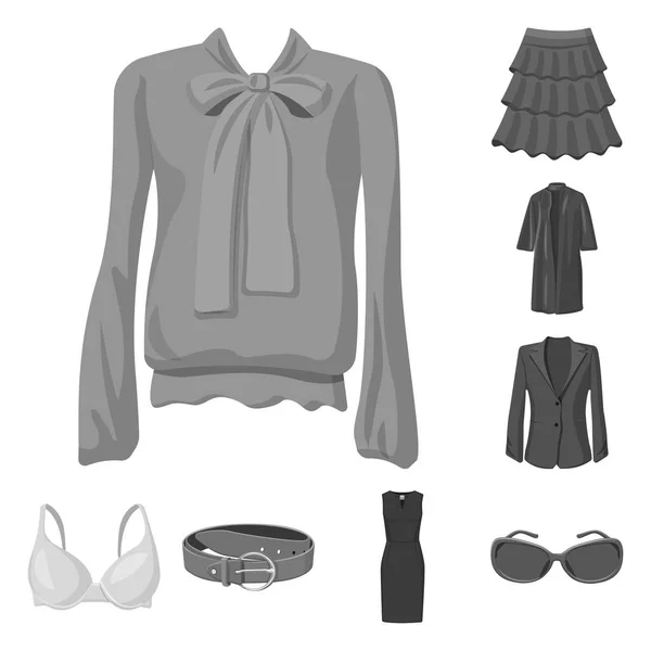 Objet isolé de femme et icône de vêtements. Ensemble d'illustration vectorielle de stock femme et usure . — Image vectorielle