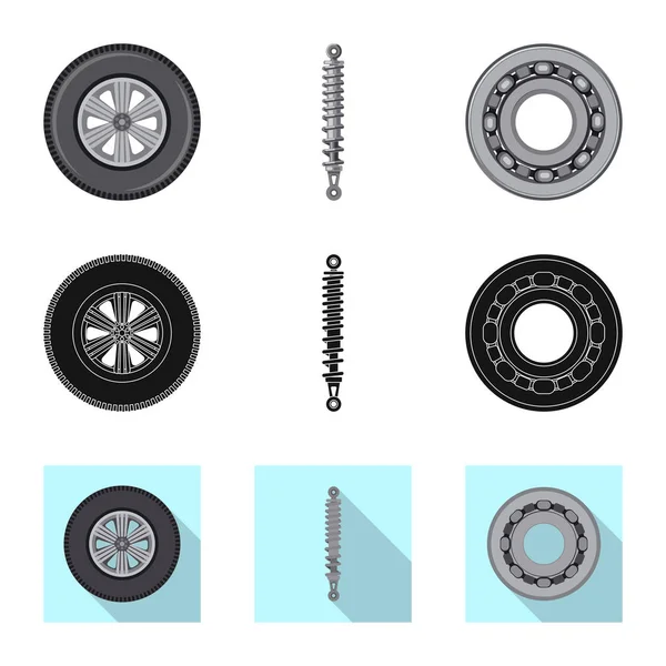 Векторная иллюстрация автоиконки и значка детали. Набор значков авто- и автомобильного вектора для склада . — стоковый вектор