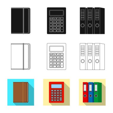 Ofis ve tedarik simge vektör tasarımı. Ofis ve okul hisse senedi simgesi için web topluluğu.