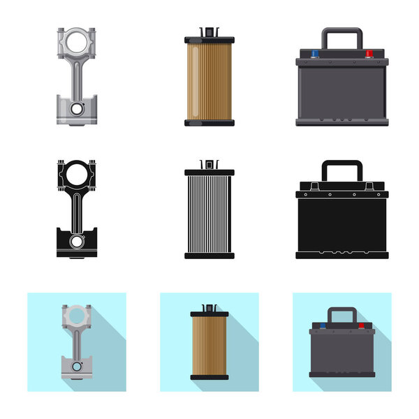 Vector illustration of auto and part icon. Collection of auto and car stock vector illustration.