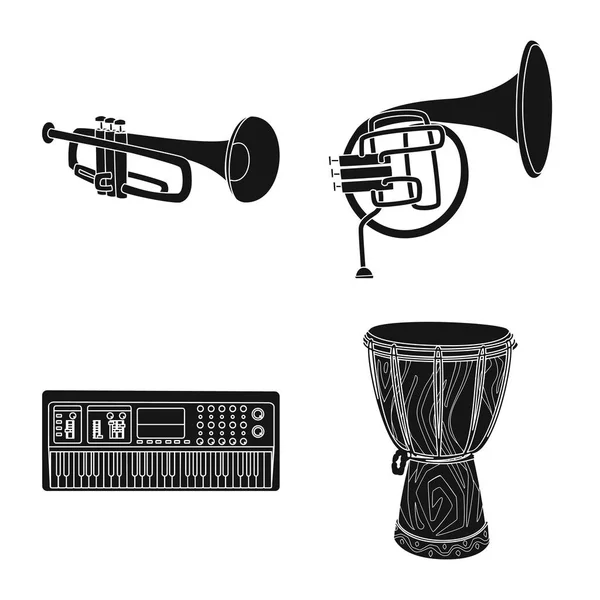 Ilustración vectorial de música y sintonía. Colección de música y vector de herramientas icono para stock . — Vector de stock