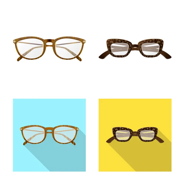 Objet isolé de lunettes et symbole de monture. Collection de lunettes et icône vectorielle accessoire pour stock . — Image vectorielle