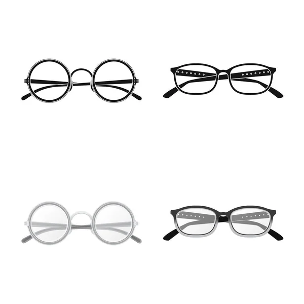 Illustration vectorielle des lunettes et du logo du cadre. Collection de lunettes et icône vectorielle accessoire pour stock . — Image vectorielle