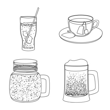 İçki ve bar simge vektör Illustration. İçki kümesi ve hisse senedi için parti vektör simgesi.