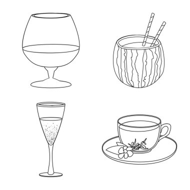 İçki ve bar simge vektör Illustration. Web için içki ve parti hisse senedi simgesi kümesi.