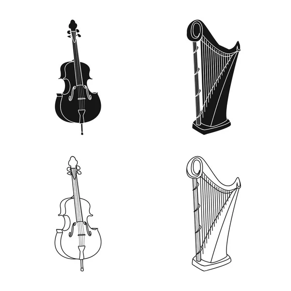 Objeto aislado de música e icono de sintonía. Colección de música y vector de herramientas icono para stock . — Vector de stock