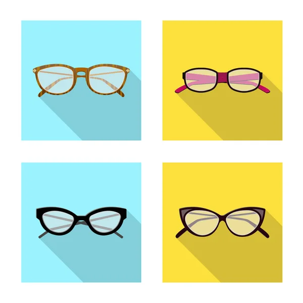 Diseño vectorial de gafas y símbolo del marco. Colección de gafas y símbolo de stock accesorio para web . — Archivo Imágenes Vectoriales