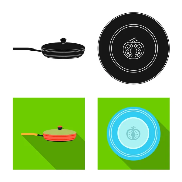 Illustration vectorielle du symbole cuisine et cuisine. Ensemble d'icône vectorielle de cuisine et d'appareil pour stock . — Image vectorielle
