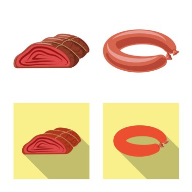 Et ve jambon simge vektör tasarımı. Et ve hisse senedi vektör çizim pişirme.