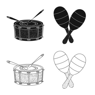 Müzik ve ayar işareti yalıtılmış nesne. Müzik ve aracı hisse senedi vektör çizim topluluğu.