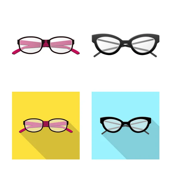 Illustration vectorielle des lunettes et de l'icône cadre. Collection de lunettes et accessoires illustration vectorielle de stock . — Image vectorielle