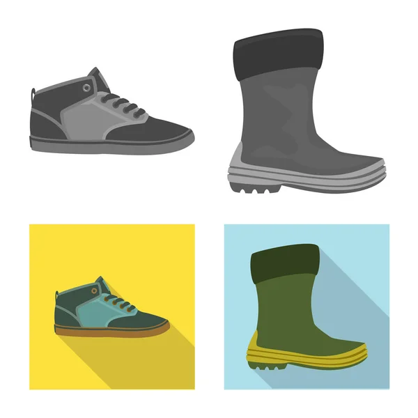 Illustration vectorielle du symbole homme et pied. Collection de l'homme et porter le symbole stock pour le web . — Image vectorielle