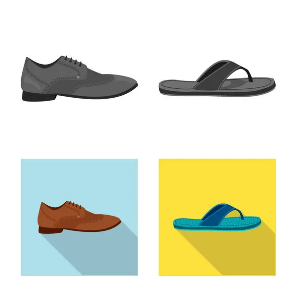 Design vettoriale dell'uomo e del logo del piede. Set di illustrazione vettoriale uomo e usura . — Vettoriale Stock