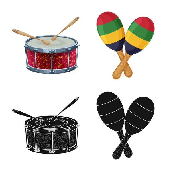 Diseño vectorial de música y sintonía. Conjunto de música y icono de vector de herramienta para stock . — Vector de stock