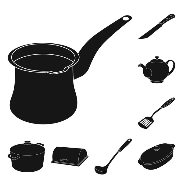 Vectorillustratie van keuken en cook pictogram. Collectie van keuken- en apparatenbouw aandelensymbool voor web. — Stockvector