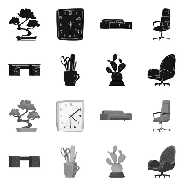 Isolado objeto de mobiliário e ícone de trabalho. Coleção de móveis e símbolo de estoque de casa para web . — Vetor de Stock