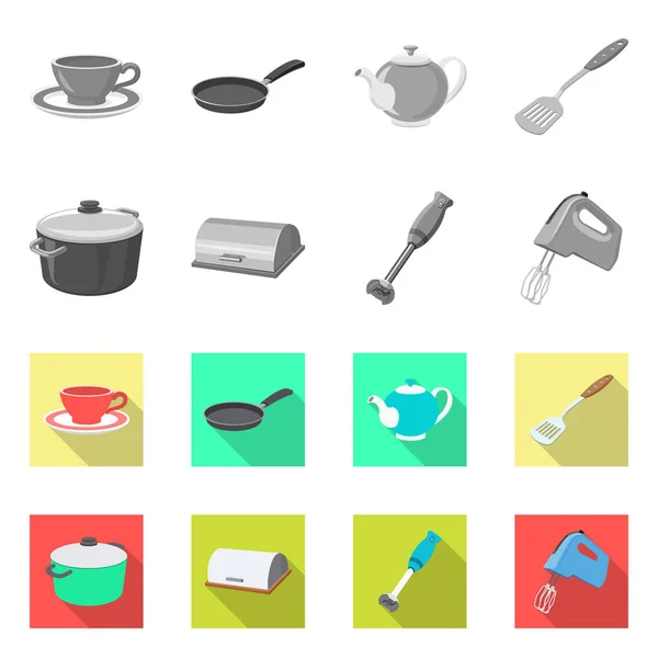 Vector ontwerp van de keuken en cook pictogram. Collectie van keuken- en apparatenbouw aandelensymbool voor web. — Stockvector