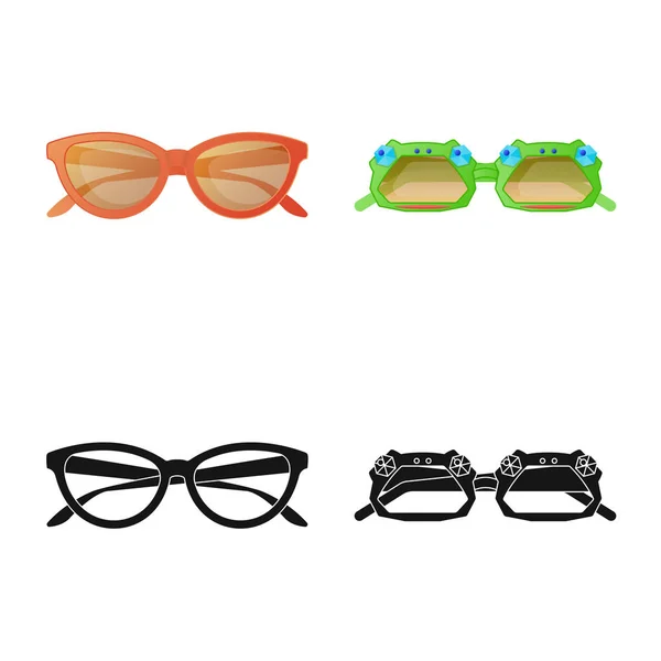 Conception vectorielle de lunettes et de lunettes de soleil signe. Jeu de lunettes et accessoire illustration vectorielle de stock . — Image vectorielle