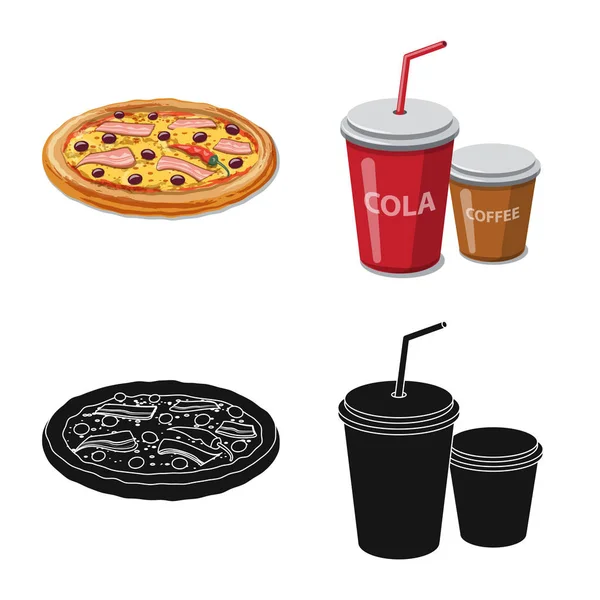 Illustrazione vettoriale di pizza e simbolo alimentare. Collezione di pizza e stock symbol italia per il web . — Vettoriale Stock