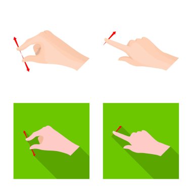 Dokunmatik ve el simge vektör tasarımı. Dokunmatik ekran ve dokunmatik hisse senedi simgesi için web topluluğu.