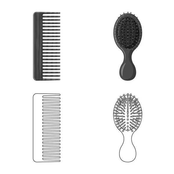 Illustration vectorielle du symbole pinceau et cheveux. Collection d'icône vectorielle brosse et brosse à cheveux pour stock . — Image vectorielle