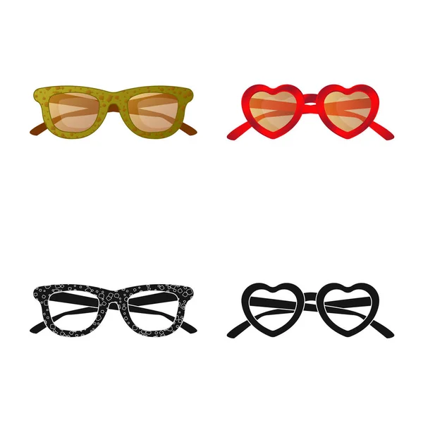 Conception vectorielle de lunettes et de lunettes de soleil signe. Jeu de lunettes et accessoire stock symbole pour web . — Image vectorielle