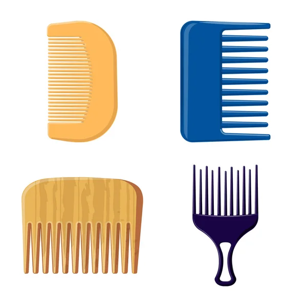 Objeto aislado de pincel y logotipo del cabello. Colección de cepillo y cepillo vector icono para stock . — Vector de stock
