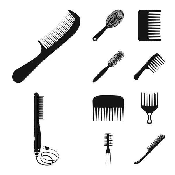 Objet isolé de pinceau et signe capillaire. Ensemble de brosse et brosse à cheveux symbole de stock pour la toile . — Image vectorielle