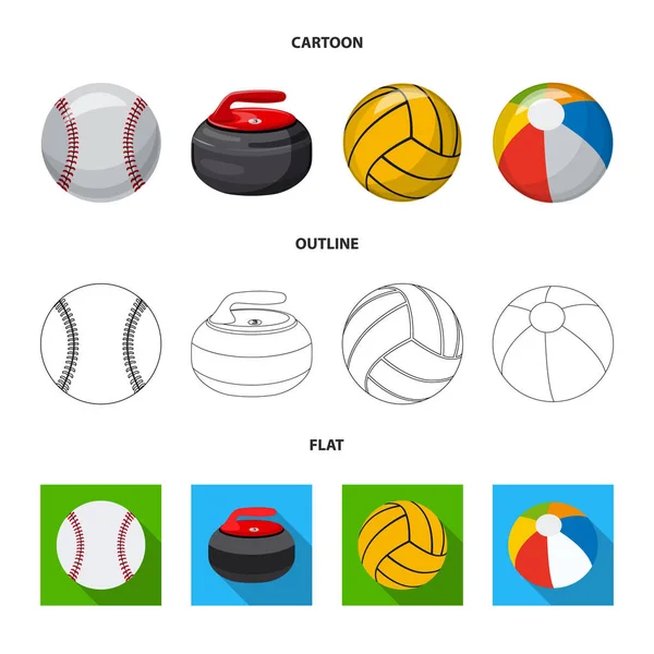 Objeto isolado de esporte e sinal de bola. Conjunto de esporte e símbolo de estoque atlético para web . —  Vetores de Stock