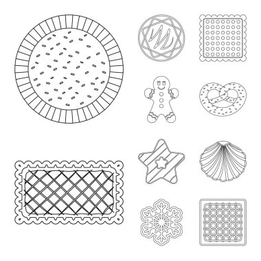 Bisküvi ve kek logo vektör tasarımı. Bisküvi ve çikolata vektör simgesini hissenin topluluğu.