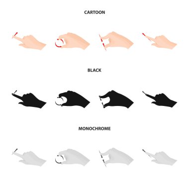 Dokunmatik ve el simge vektör tasarımı. Dokunmatik ekran ve dokunmatik hisse senedi simgesi için web topluluğu.