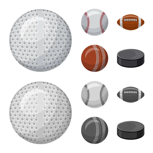 Diseño vectorial de señal de deporte y pelota. Conjunto de deporte y el icono del vector deportivo para la acción . — Vector de stock